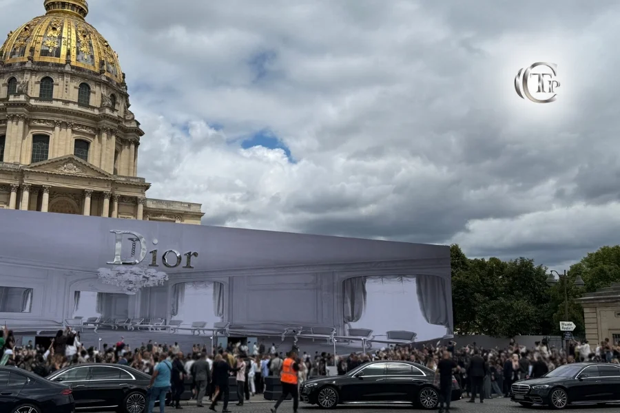 CTP Limo vehicles parked outside Dior show at Les Invalides, Paris.