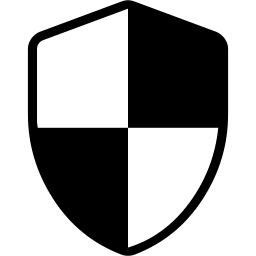 Shield divided into four quadrants, symbolizing protection or security.